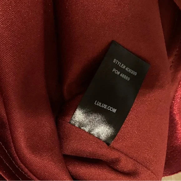 NWT Lulu’s Aubrianna Wine Red Satin Ruffled Mini Dress - Picture 8 of 12